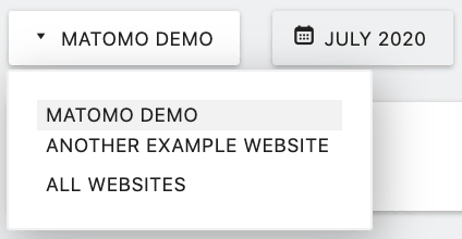 Matomo Website Selector