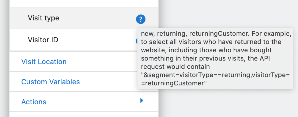 Segment Filter Details