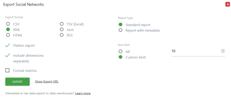 export report flatten option