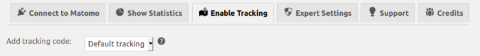 enable tracking in connect matomo