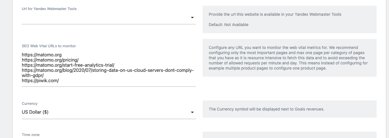 SEO Web Vitals - URL Configuration