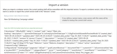 import json container config