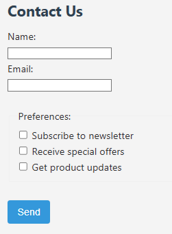 example of tracking a contact us form
