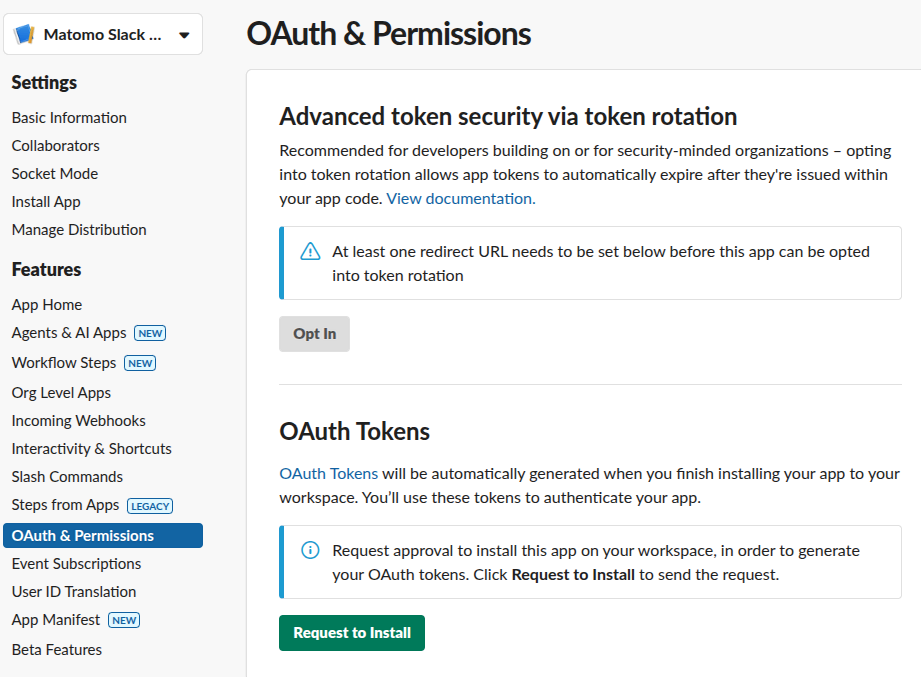slack oauth token