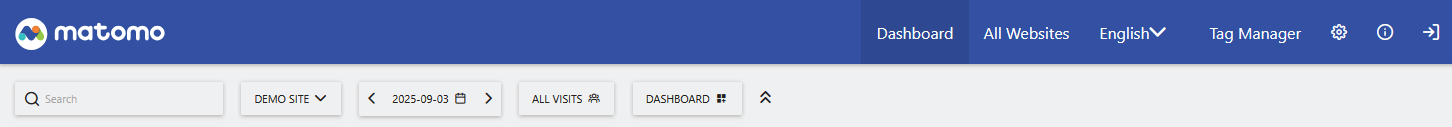 Selectors on the Matomo dashboard