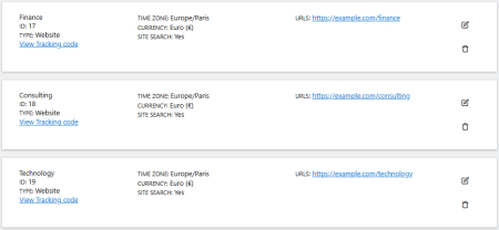 add multiple websites