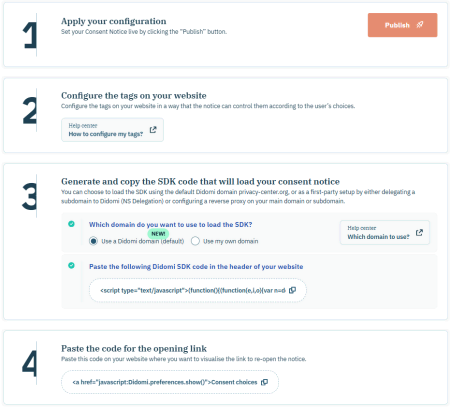 copy didomi sdk snippet