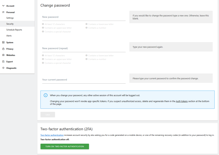 enable 2FA in matomo