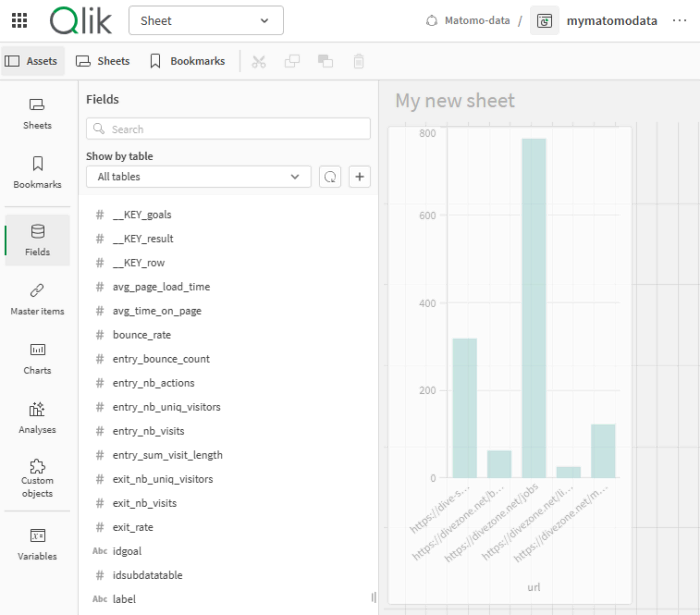 add fields to qlik sheet