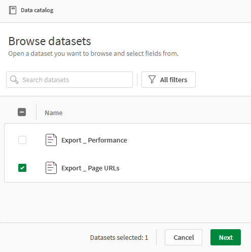 browse qlik data catalog