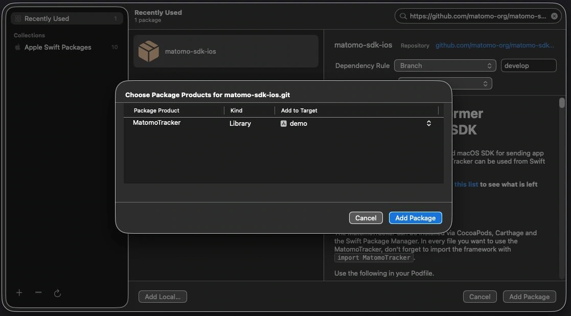 Set up tracking with the Matomo SDK for iOS FAQ - Analytics Platform ...