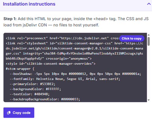 copy silktide install script