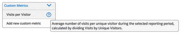 custom metrics tooltip
